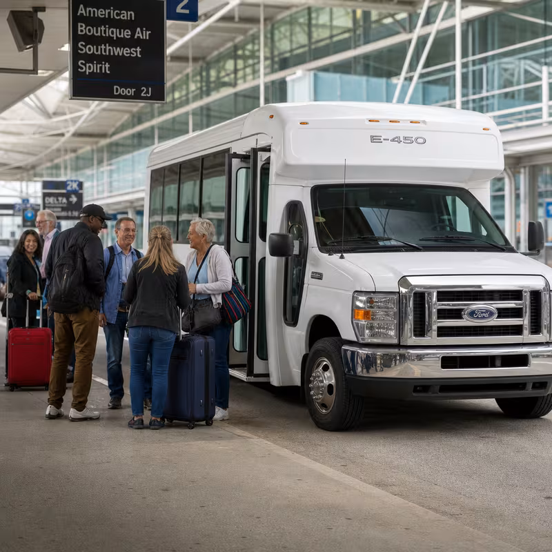 Black Mercedes Sprinter van staged for an Indianapolis Airport Transportation group