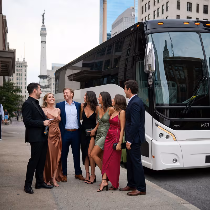 Passengers loading luggage while boarding an Indianapolis group shuttle