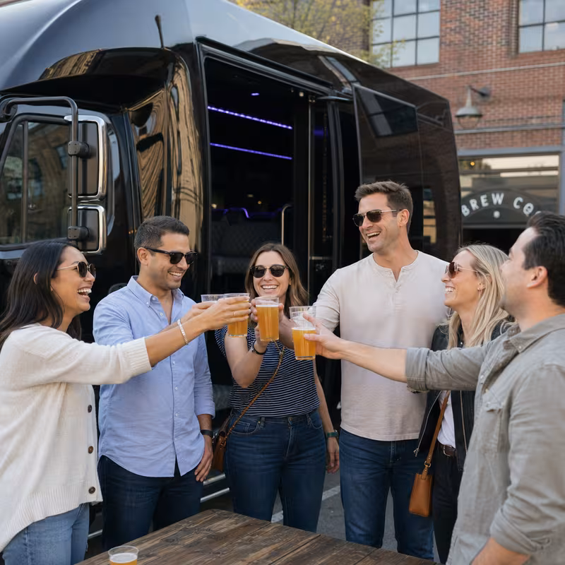 Passengers loading luggage while boarding an Indianapolis group shuttle